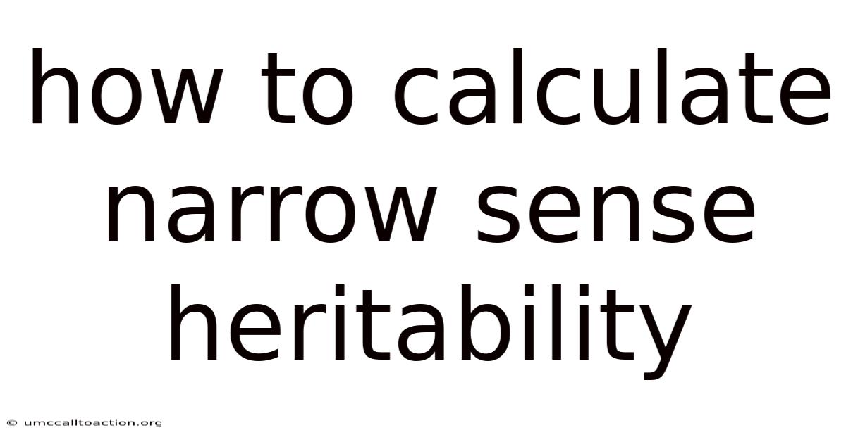 How To Calculate Narrow Sense Heritability