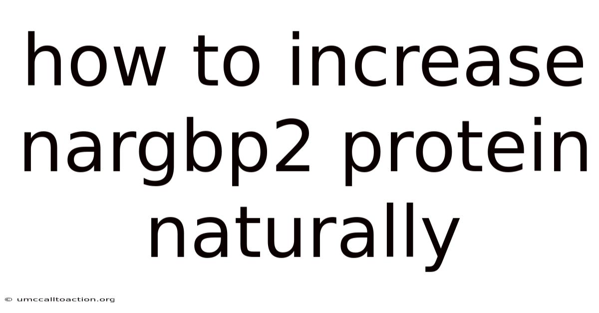 How To Increase Nargbp2 Protein Naturally