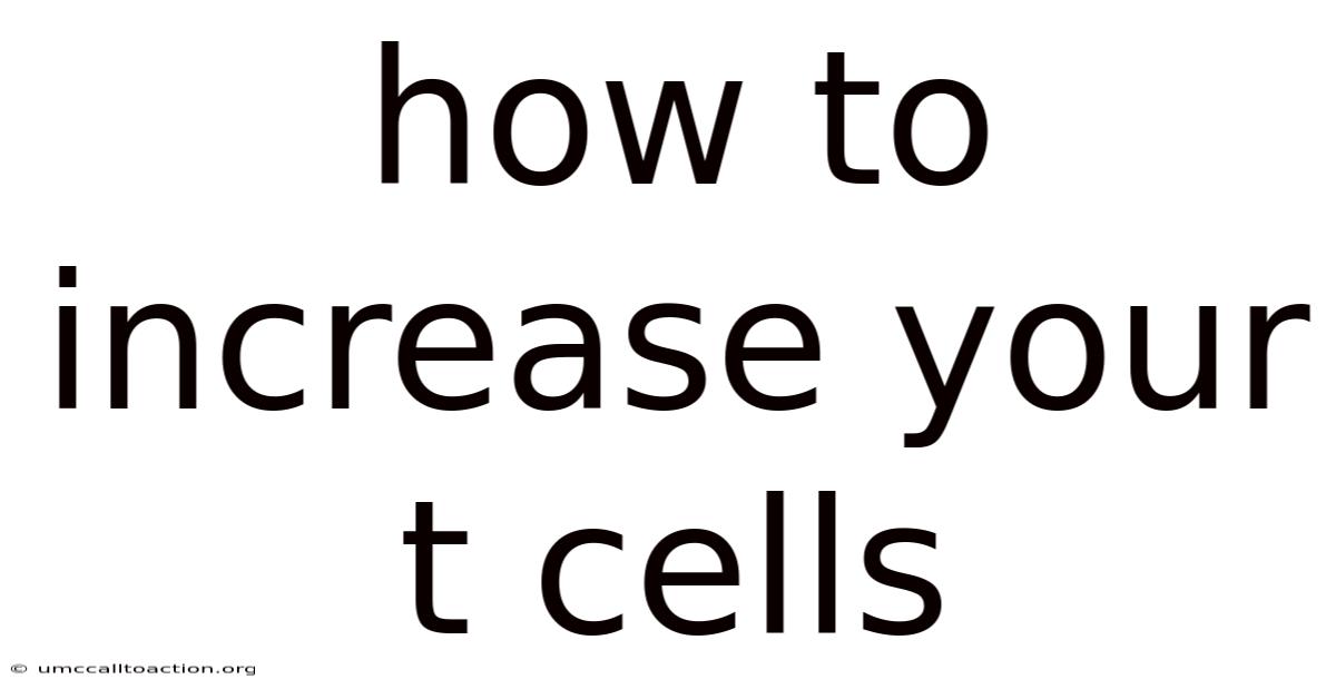 How To Increase Your T Cells