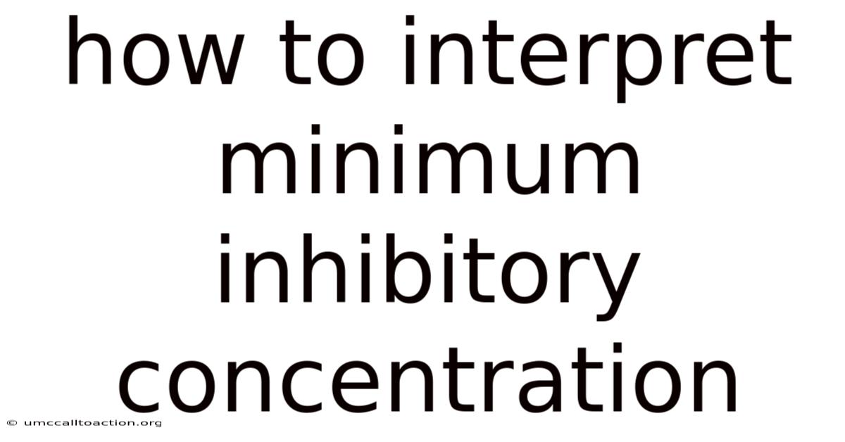 How To Interpret Minimum Inhibitory Concentration