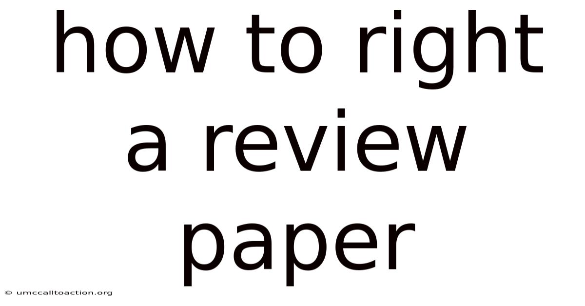 How To Right A Review Paper