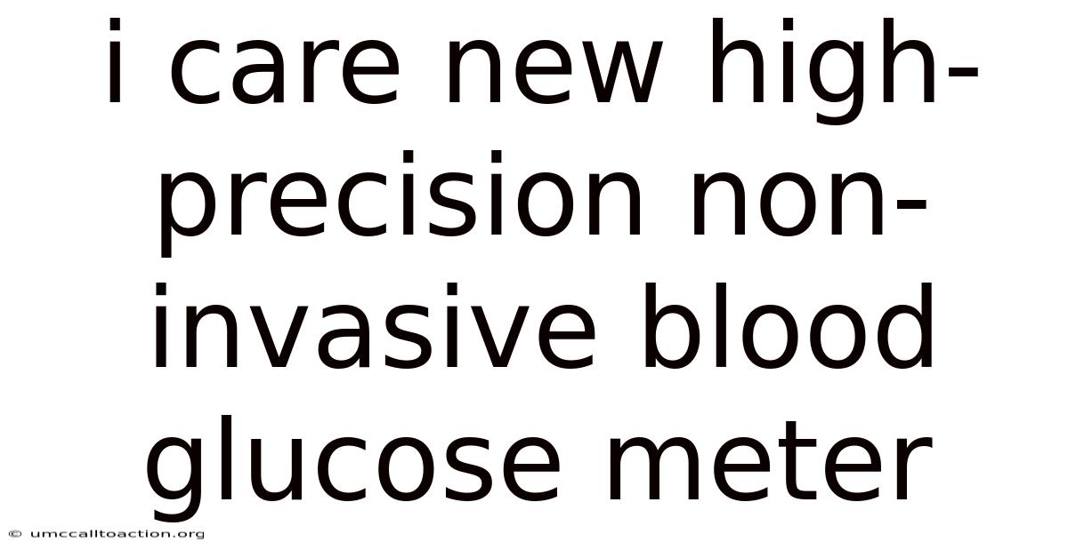 I Care New High-precision Non-invasive Blood Glucose Meter