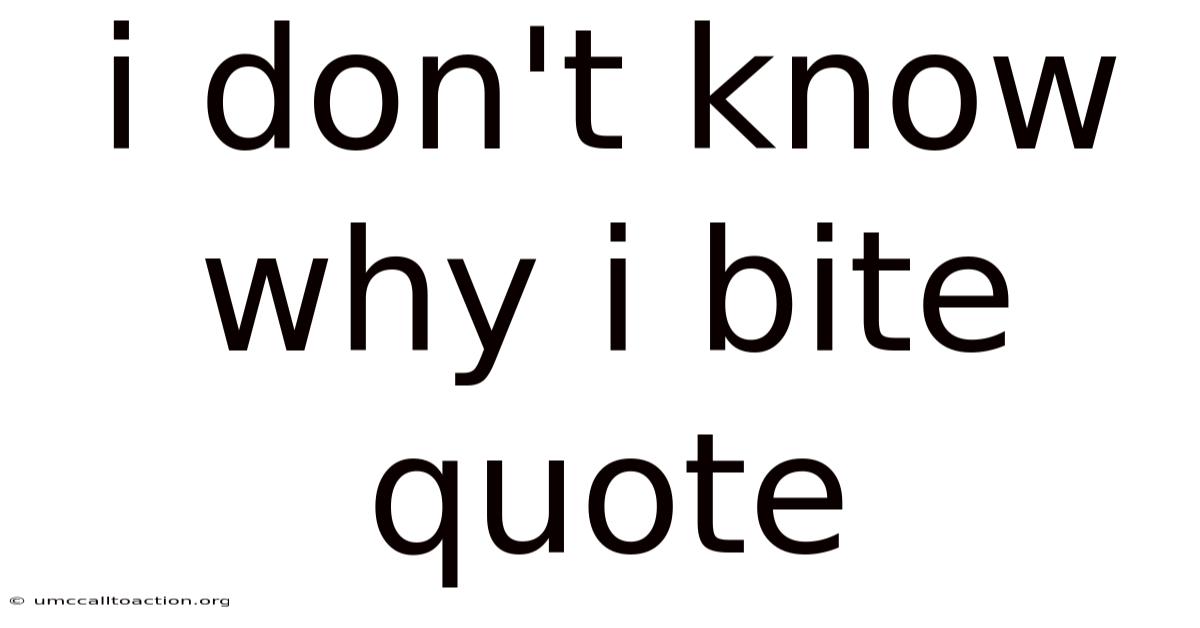 I Don't Know Why I Bite Quote