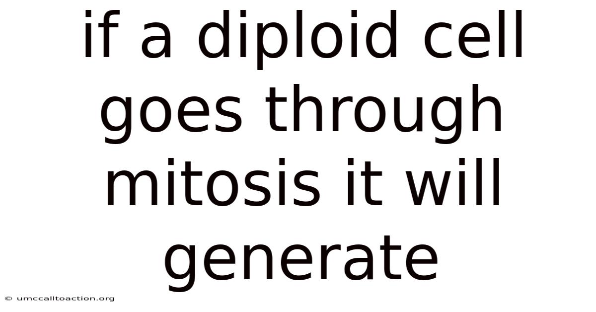 If A Diploid Cell Goes Through Mitosis It Will Generate
