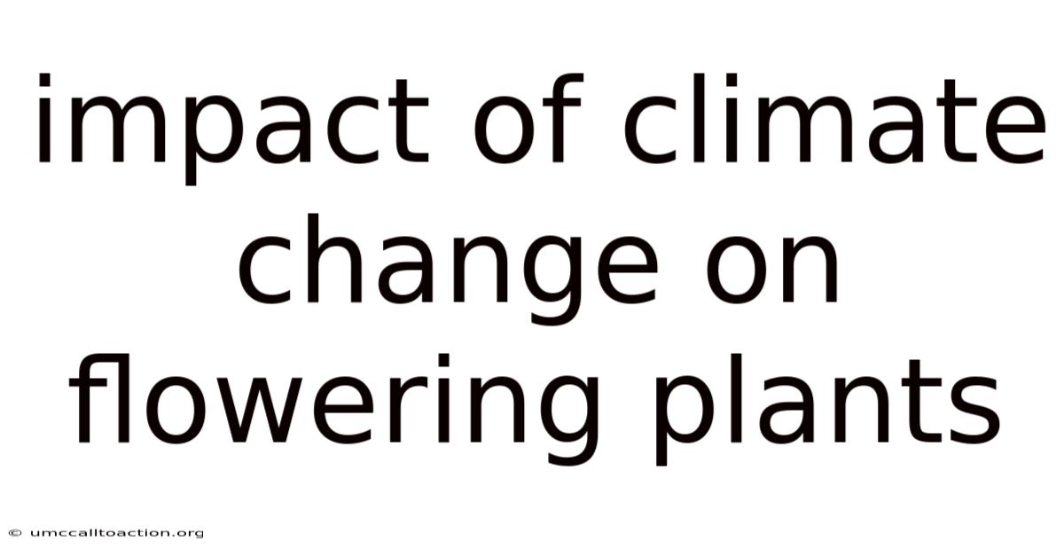 Impact Of Climate Change On Flowering Plants