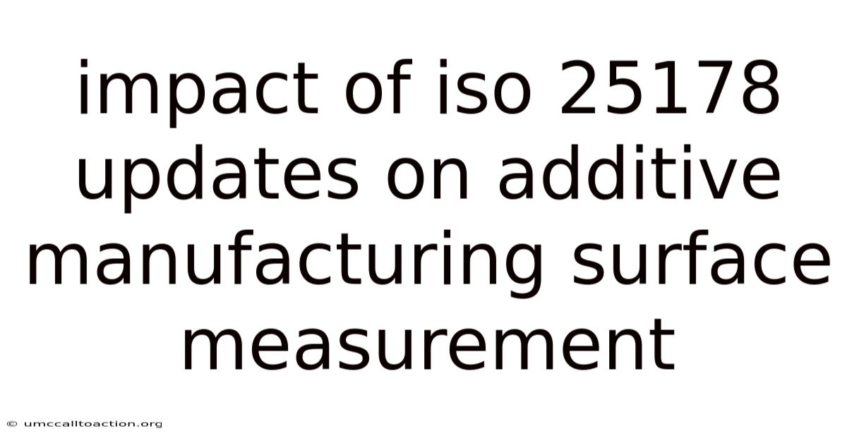 Impact Of Iso 25178 Updates On Additive Manufacturing Surface Measurement