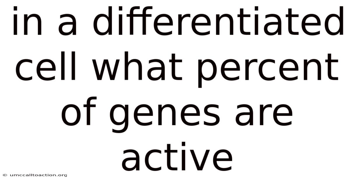 In A Differentiated Cell What Percent Of Genes Are Active