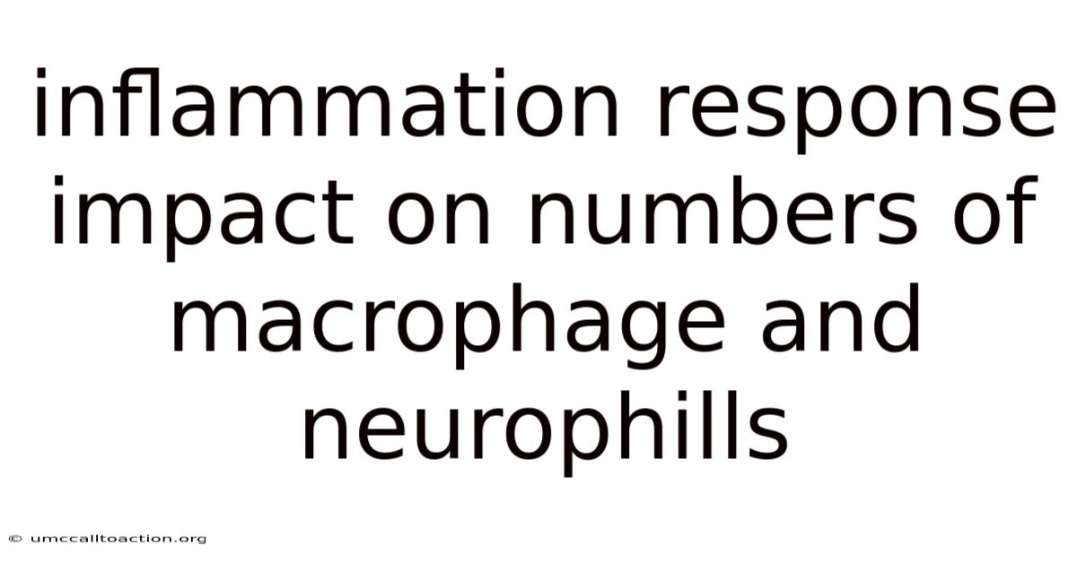 Inflammation Response Impact On Numbers Of Macrophage And Neurophills