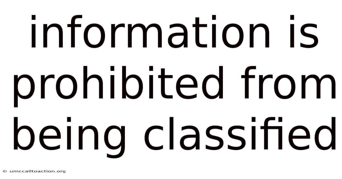 Information Is Prohibited From Being Classified