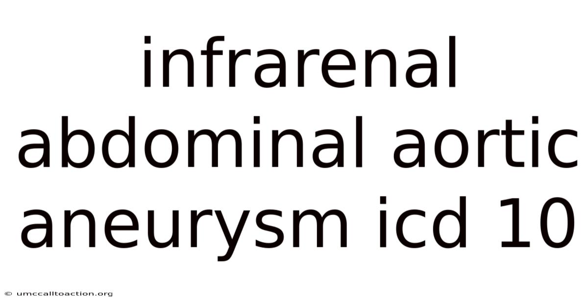 Infrarenal Abdominal Aortic Aneurysm Icd 10