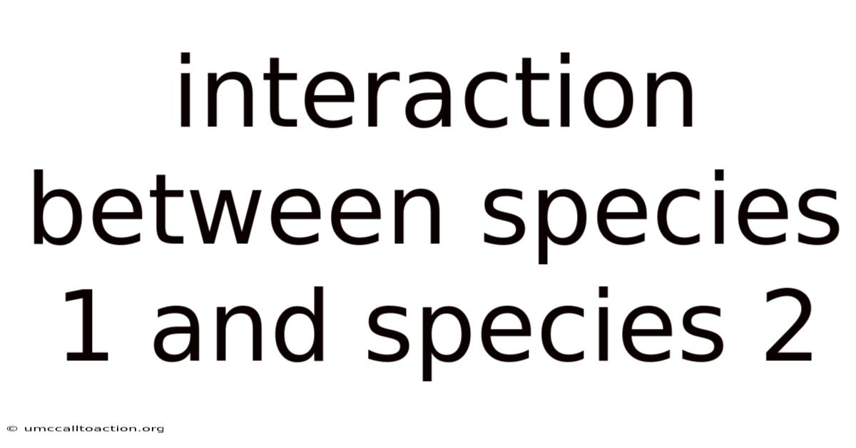 Interaction Between Species 1 And Species 2