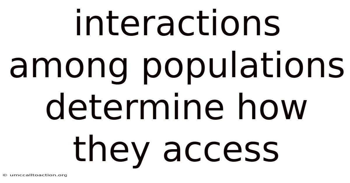 Interactions Among Populations Determine How They Access