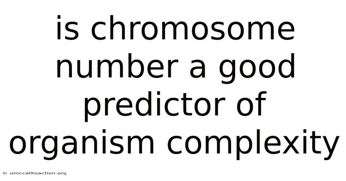 Is Chromosome Number A Good Predictor Of Organism Complexity