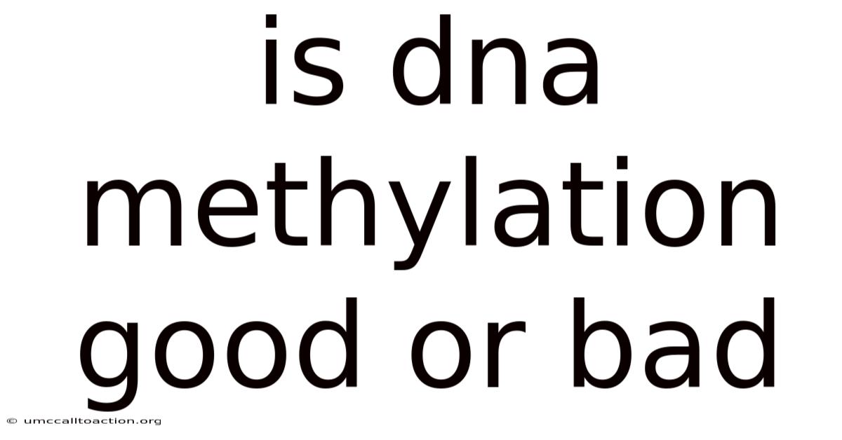 Is Dna Methylation Good Or Bad