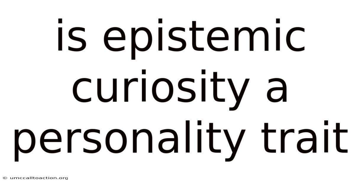 Is Epistemic Curiosity A Personality Trait