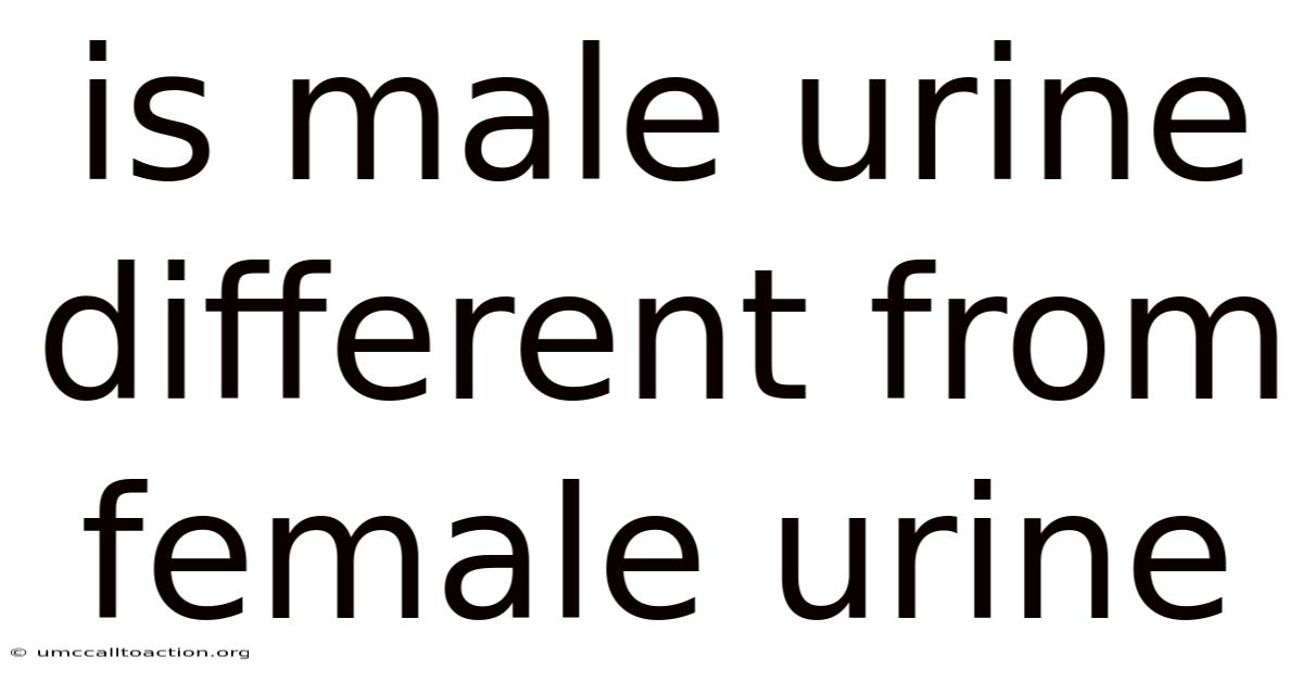 Is Male Urine Different From Female Urine