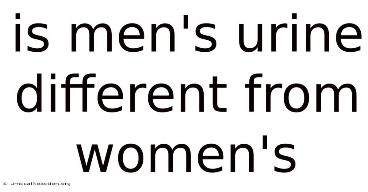 Is Men's Urine Different From Women's