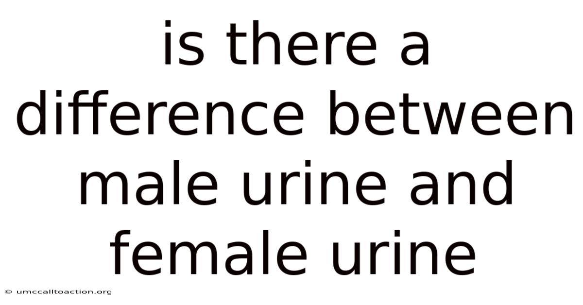 Is There A Difference Between Male Urine And Female Urine