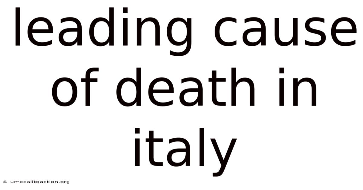Leading Cause Of Death In Italy