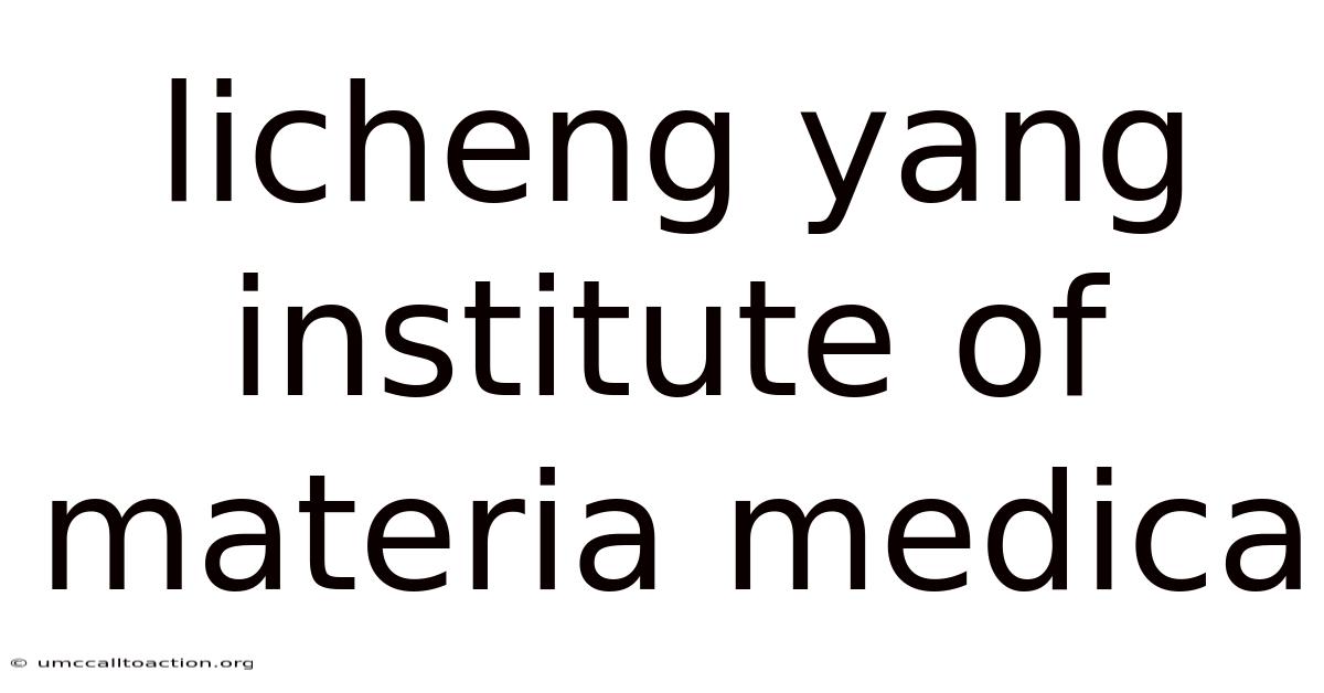 Licheng Yang Institute Of Materia Medica