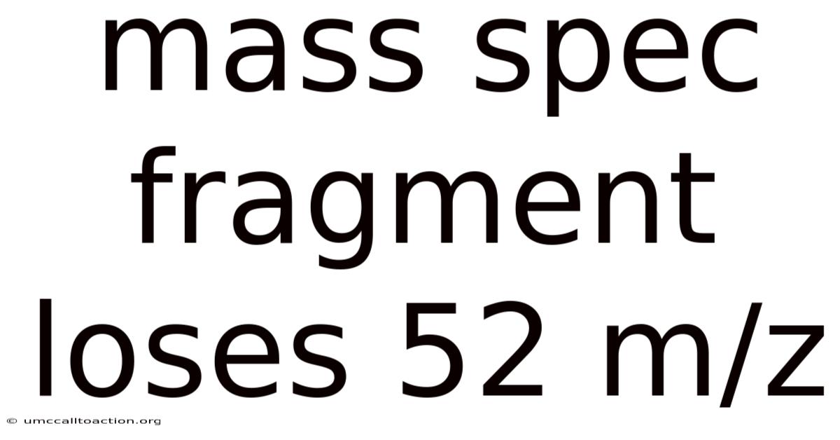 Mass Spec Fragment Loses 52 M/z