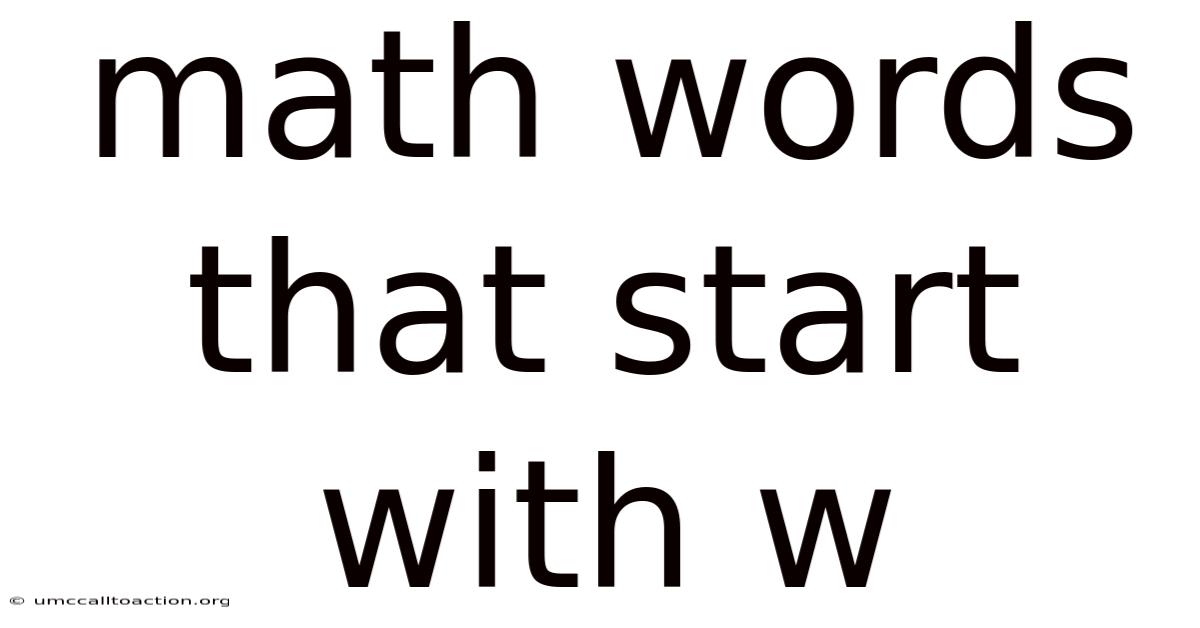 Math Words That Start With W