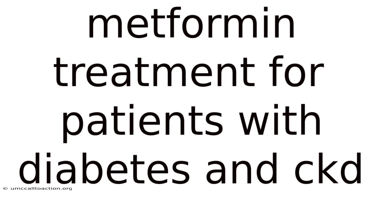 Metformin Treatment For Patients With Diabetes And Ckd