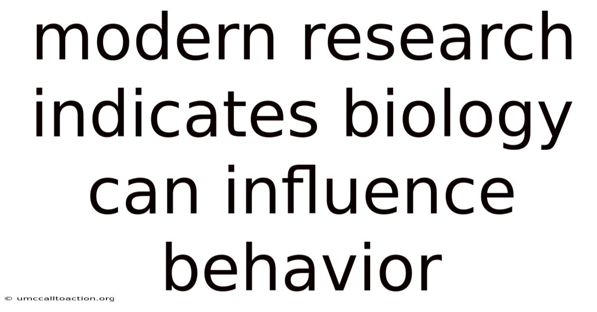 Modern Research Indicates Biology Can Influence Behavior