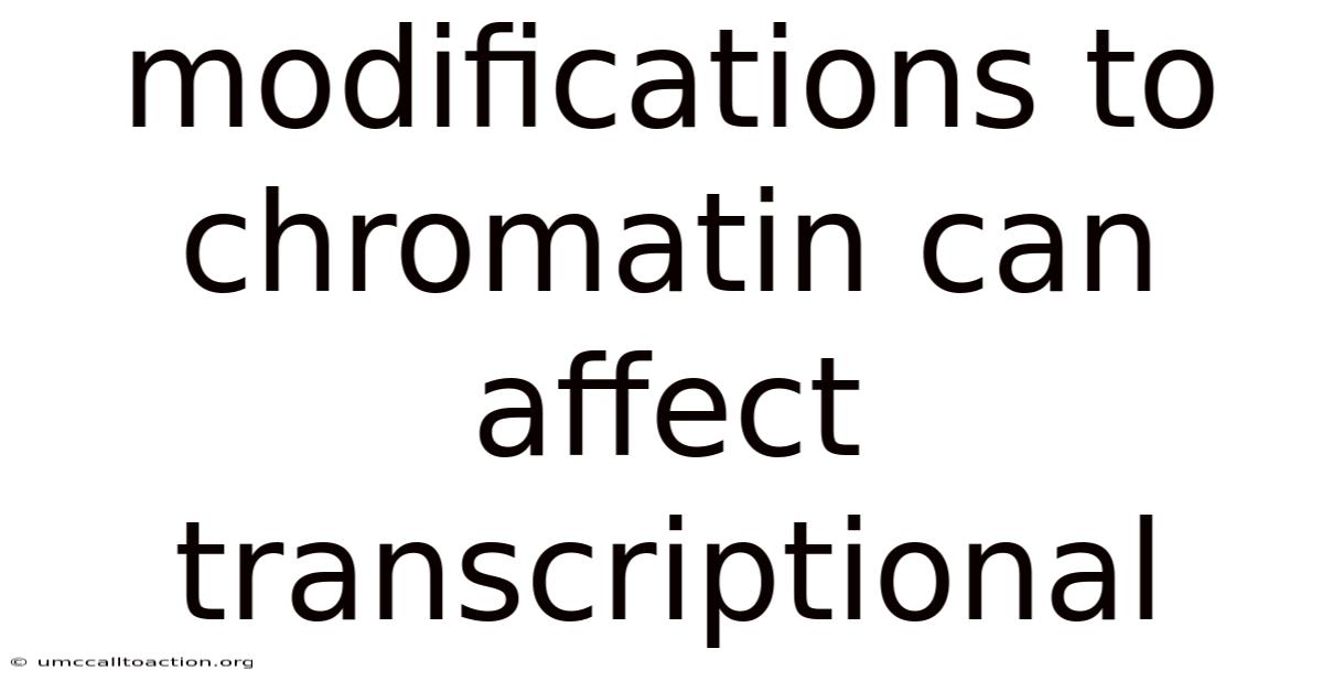 Modifications To Chromatin Can Affect Transcriptional