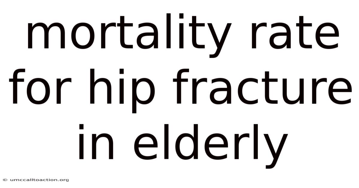 Mortality Rate For Hip Fracture In Elderly