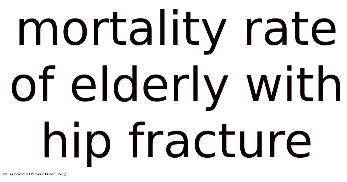 Mortality Rate Of Elderly With Hip Fracture