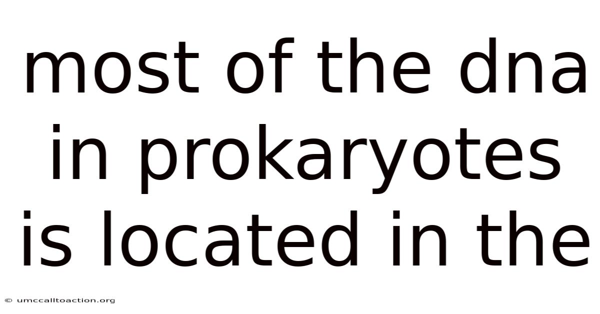 Most Of The Dna In Prokaryotes Is Located In The