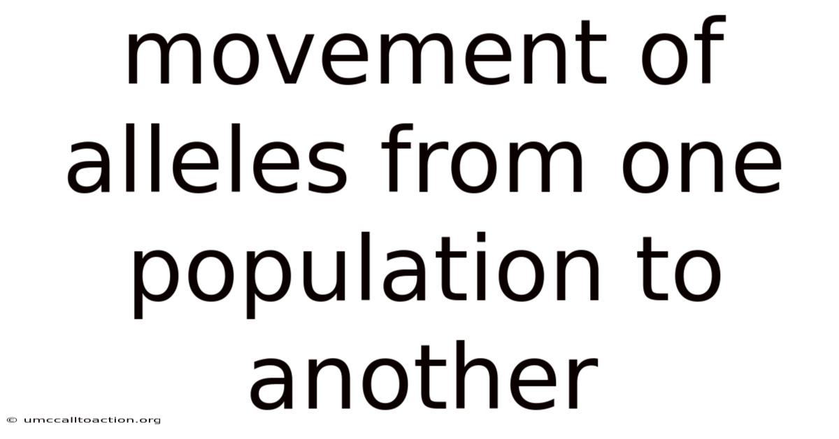 Movement Of Alleles From One Population To Another