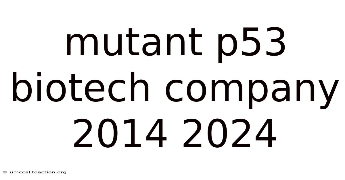 Mutant P53 Biotech Company 2014 2024