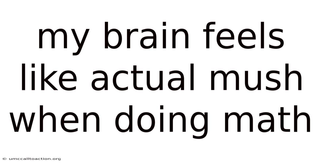 My Brain Feels Like Actual Mush When Doing Math