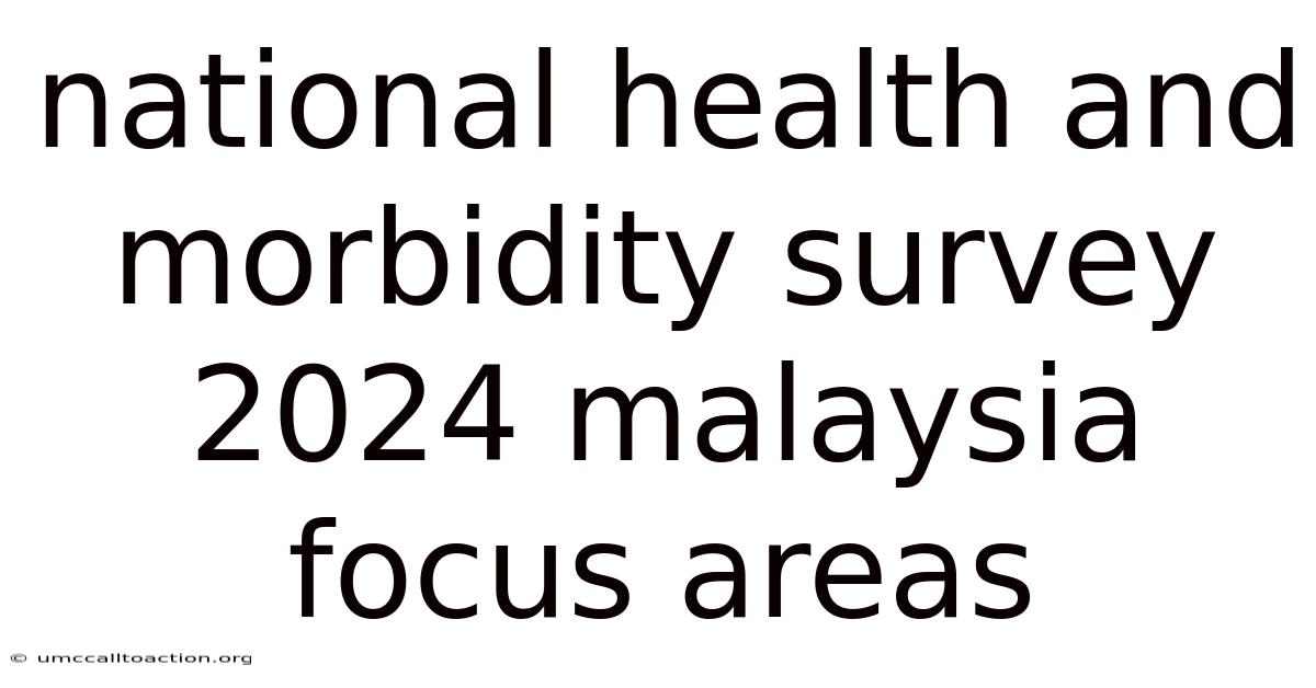 National Health And Morbidity Survey 2024 Malaysia Focus Areas