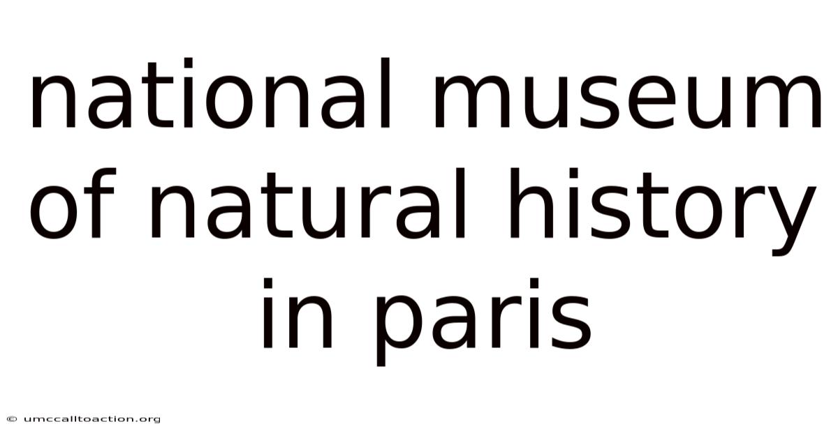 National Museum Of Natural History In Paris