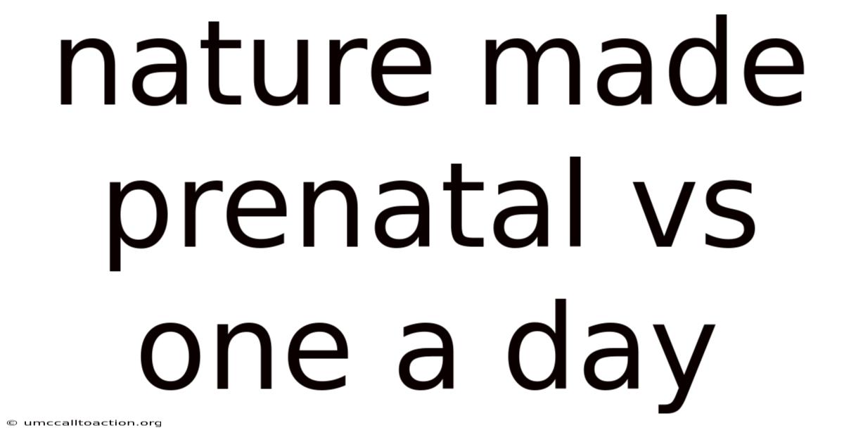 Nature Made Prenatal Vs One A Day