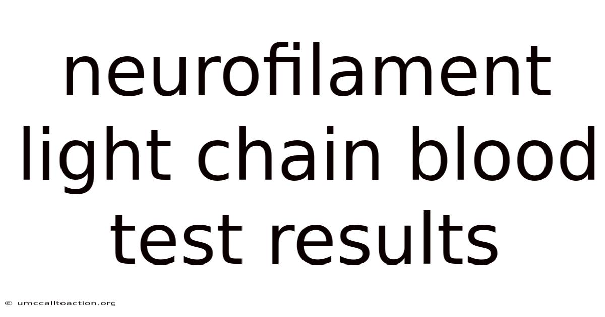 Neurofilament Light Chain Blood Test Results