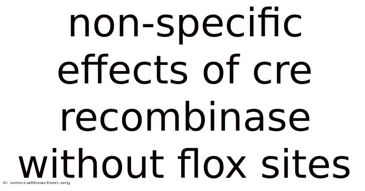 Non-specific Effects Of Cre Recombinase Without Flox Sites