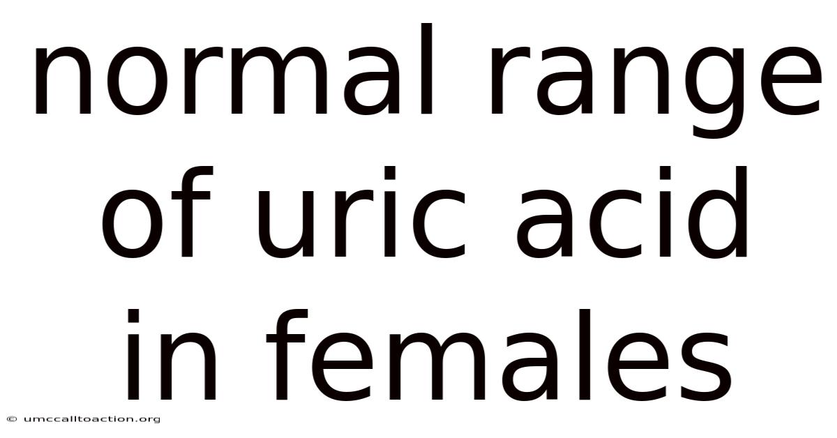 Normal Range Of Uric Acid In Females