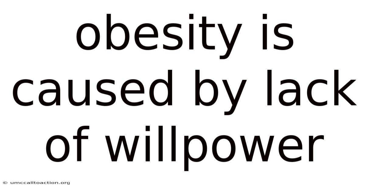 Obesity Is Caused By Lack Of Willpower