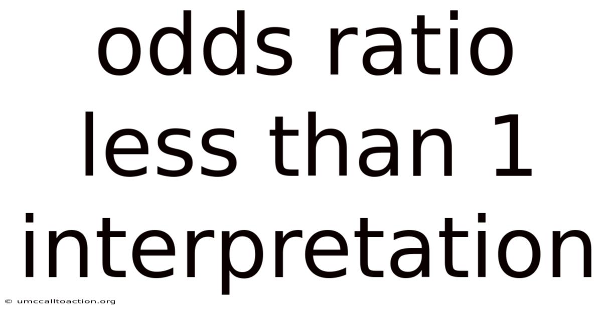 Odds Ratio Less Than 1 Interpretation