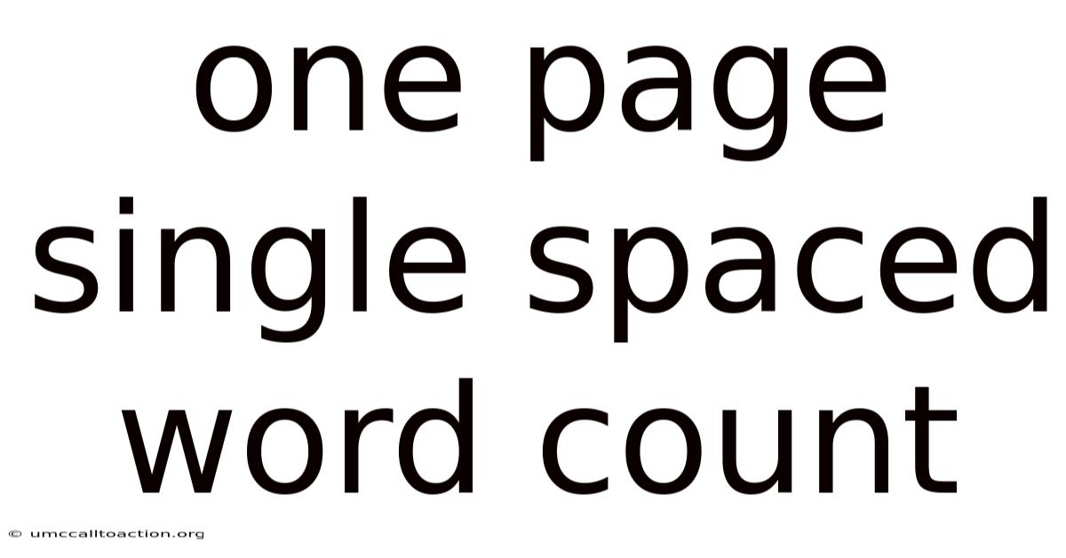 One Page Single Spaced Word Count