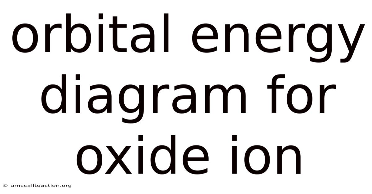 Orbital Energy Diagram For Oxide Ion