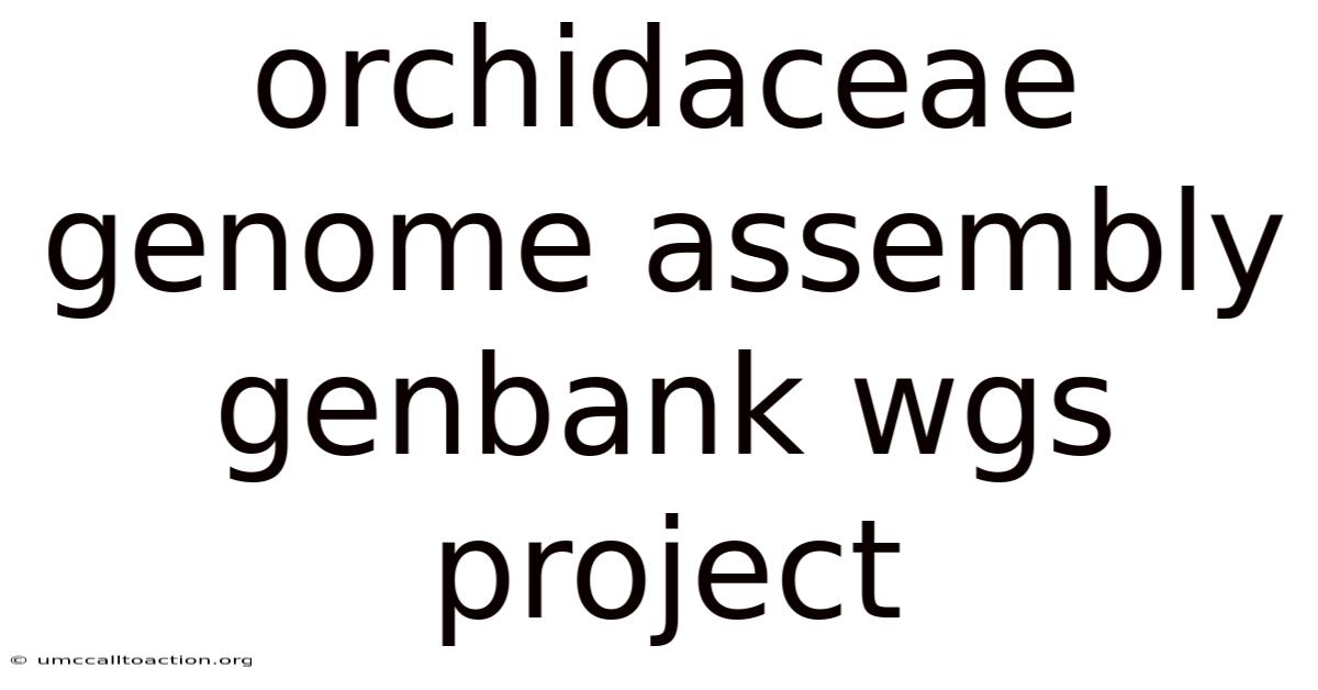 Orchidaceae Genome Assembly Genbank Wgs Project