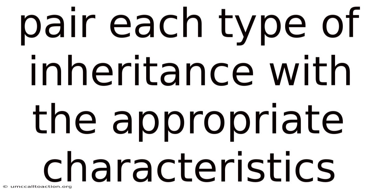 Pair Each Type Of Inheritance With The Appropriate Characteristics