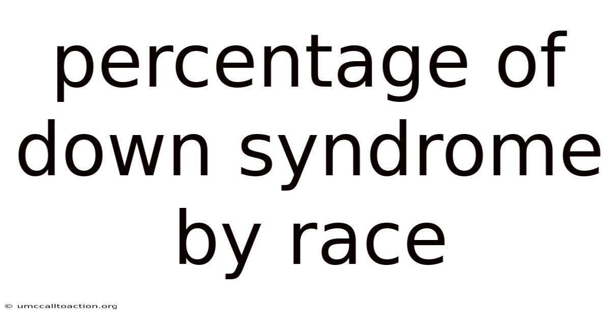 Percentage Of Down Syndrome By Race