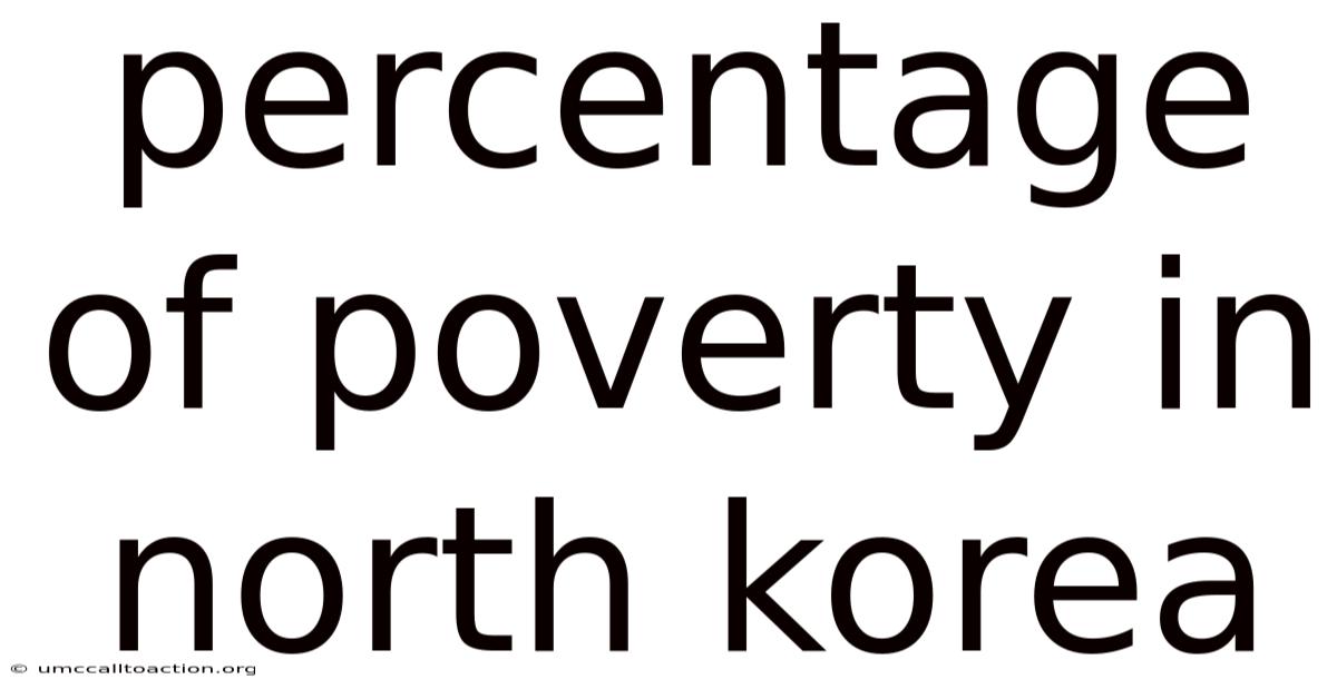 Percentage Of Poverty In North Korea
