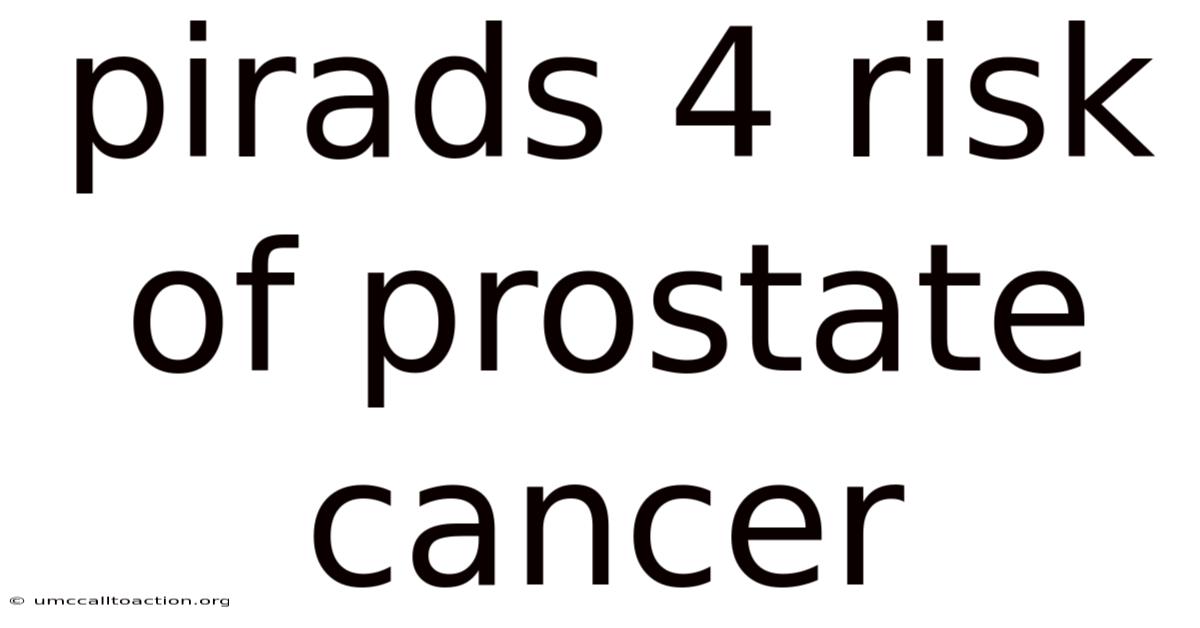 Pirads 4 Risk Of Prostate Cancer